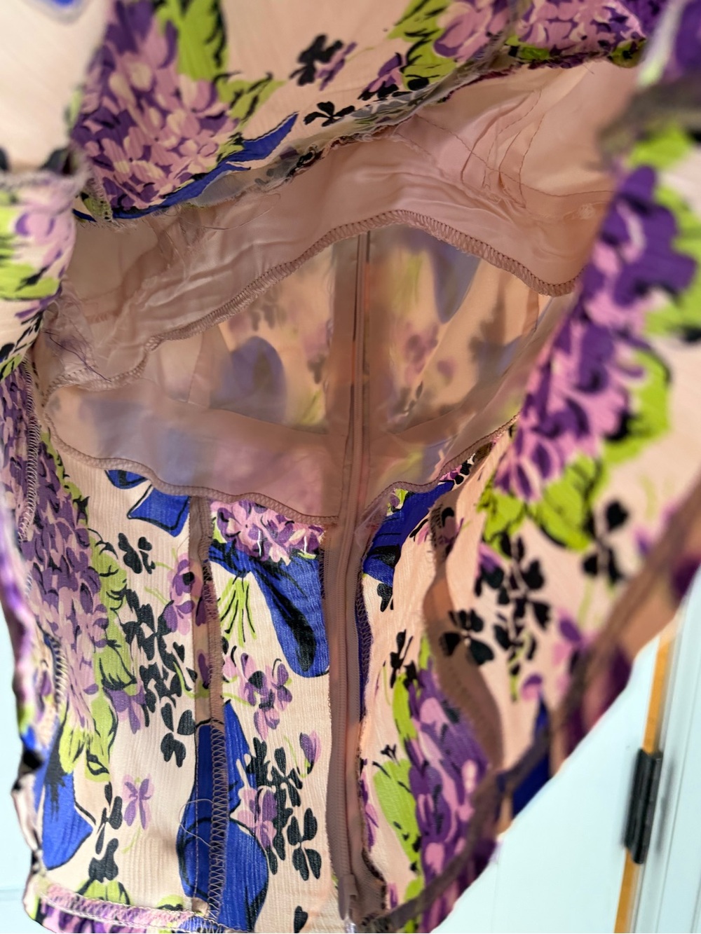 Nanette Lepore Pink Floral Ruffle Sleeve Silk Blouse - Picture 12 of 15